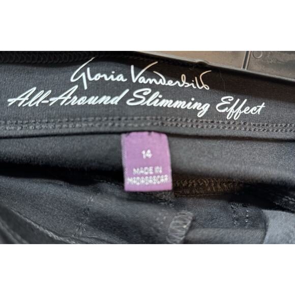 Gloria Vanderbilt All-around Slimming Effect Avery 14 Short Black Pull On Pants - Picture 3 of 12